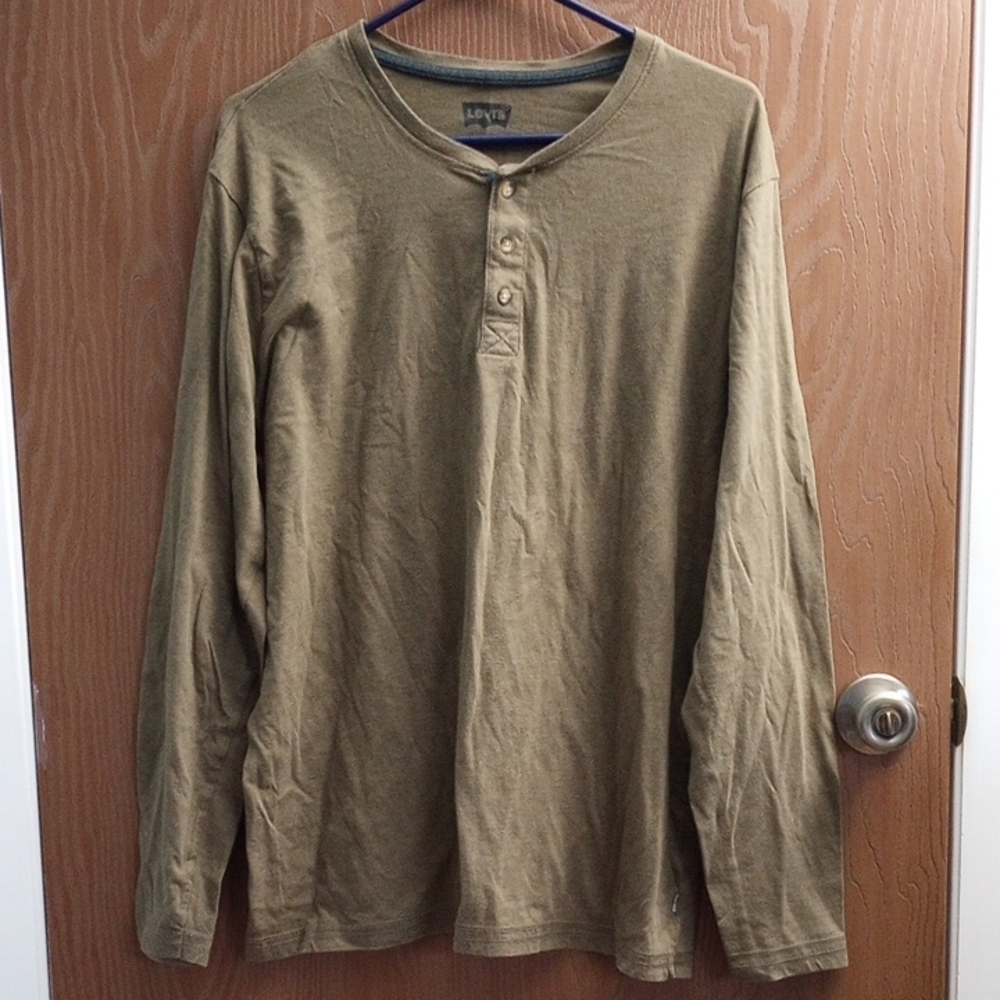 Levi's Men's Olive Long Sleeve Shirt Size XL